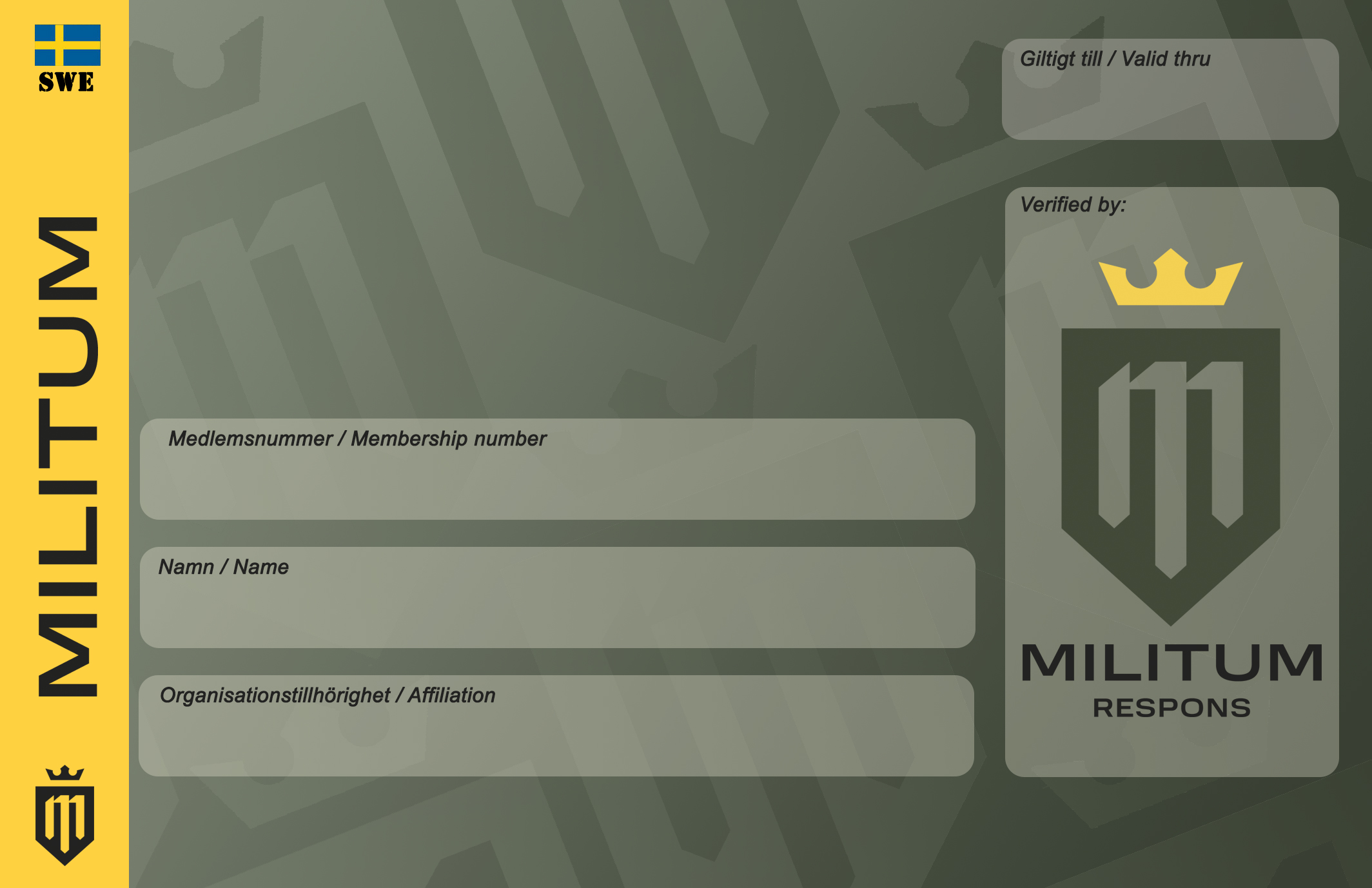 medlemskort militum
